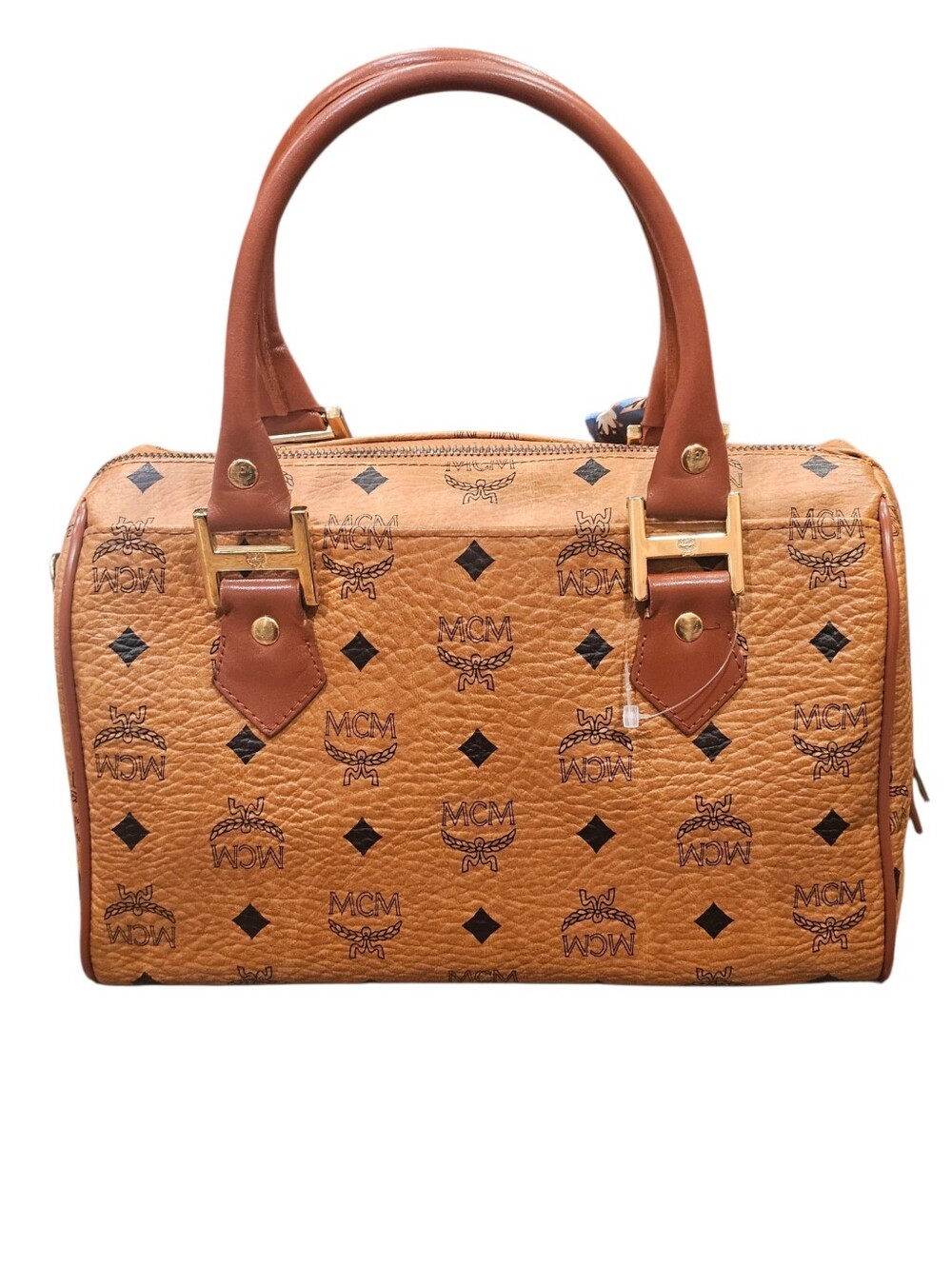 MCM Vintage Cognac Visetos Boston Bag - Picture 6 of 10